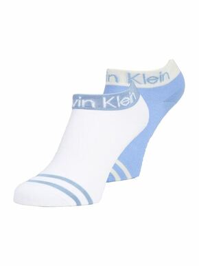 Calvin Klein nogavice (2-pack) - modra. Kratke nogavice iz zbirke Calvin Klein. Model izdelan iz raztegljive vzorčaste tkanine. Vključena sta dva para