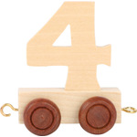 Vagon lesenega tira - naravno število - številka 4