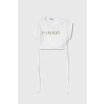 Otroška kratka majica Pinko Up bela barva - bela. Otroške Ohlapna kratka majica iz kolekcije Pinko Up. Model izdelan iz tanke, elastične pletenine. Model iz izjemno udobne tkanine z visoko vsebnostjo bombaža.
