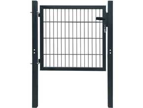VIDAXL Ograjna vrata jeklena antracitna 105x150 cm