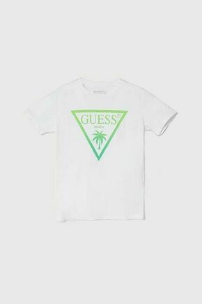 Otroška kratka majica Guess bela barva - bela. Otroške kratka majica iz kolekcije Guess