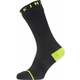 Sealskinz Waterproof All Weather Mid Length Sock With Hydrostop Black/Neon Yellow L Kolesarske nogavice