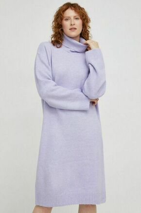 Obleka z volno Answear Lab vijolična barva - vijolična. Obleka iz kolekcije Answear Lab. Model izdelan iz enobarvne pletenine. Model iz tkanine
