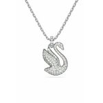 Ogrlica Swarovski Iconic Swan - srebrna. Ogrlica iz kolekcije Swarovski. Model z okrasnim obeskom, izdelan iz verižice.