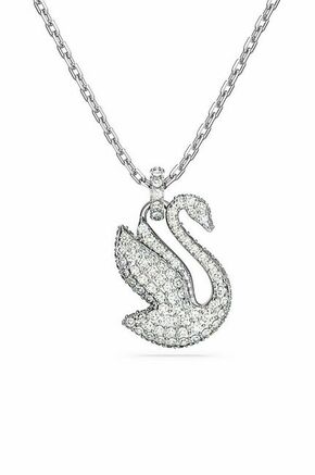 Ogrlica Swarovski Iconic Swan - srebrna. Ogrlica iz kolekcije Swarovski. Model z okrasnim obeskom