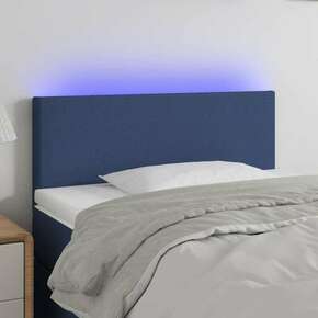 Shumee LED posteljno vzglavje modro 100x5x78/88 cm blago