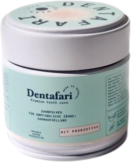"Dentafari Prah za čiščenje zob Crisp Mint s probiotiki - 50 g"