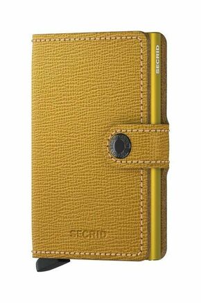 Denarnica Secrid Crisple Ochre rumena barva - rumena. Mala denarnica iz kolekcije Secrid. Model izdelan iz kombinacije naravnega usnja in kovine.