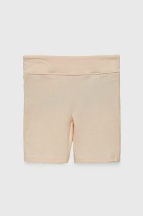 Guess otroške kratke hlače - bež. Otroške kratke hlače iz kolekcije Guess. Model narejen iz plesti.