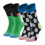 Set 2 parov otroških visokih nogavic Happy Socks KCAT02-9300 Pisana