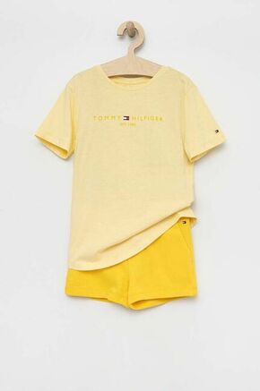 Otroški komplet Tommy Hilfiger rumena barva - rumena. Komplet za otroke iz kolekcije Tommy Hilfiger. Model izdelan iz pletenine. Prilagodljiv material