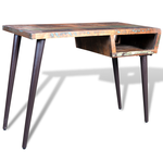 vidaXL Pisalna miza iz predelanega lesa z železnimi nogami