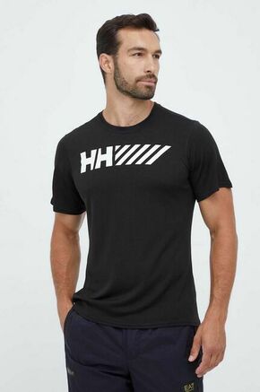 Športna kratka majica Helly Hansen Lifa Tech črna barva - črna. Športna kratka majica iz kolekcije Helly Hansen. Model izdelan iz materiala