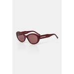 Sončna očala Balenciaga ženska, bordo barva, BB0446S - bordo. Sončna očala iz kolekcije Balenciaga. Model z enobarvnimi stekli in okvirji iz plastike. Ima filter UV 400.