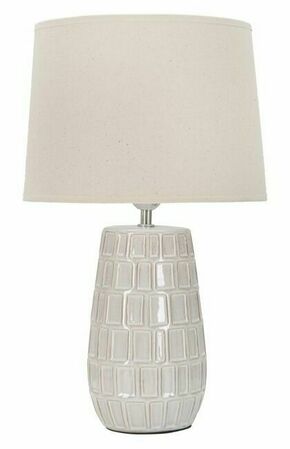 Kremno bela keramična namizna svetilka s tekstilnim senčnikom (višina 44