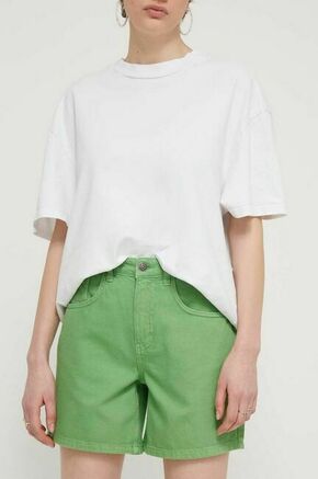 Bombažne kratke hlače Desigual SURY zelena barva