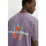 Bombažna kratka majica Billabong Paradise moška, vijolična barva, ABYZT02309 - vijolična. Kratka majica iz kolekcije Billabong, izdelana iz pletenine s potiskom. Model iz izjemno udobne bombažne tkanine.