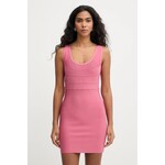 Obleka Herve Leger Amara roza barva, HLT8551404 - roza. Obleka iz kolekcije Herve Leger. Model izdelan iz tanke, zelo elastične pletenine. Model iz izjemno udobnega, visokokakovostnega materiala.