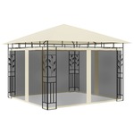 vidaXL Paviljon z mrežo proti komarjem 3x3x2,73 m krem 180 g/m²