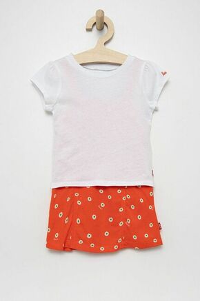 Levi's komplet za otroke - oranžna. Nastaviti otroška oblačila iz zbirke Levi's. Model narejen iz plesti.