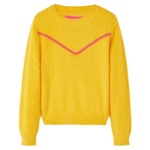 vidaXL Otroški pulover pleten temno oker 116