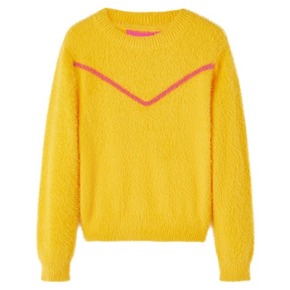 VidaXL Otroški pulover pleten temno oker 116