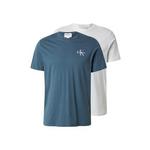 Calvin Klein Jeans Majica 'CK Monogram Logo T' golobje modra / svetlo siva / bela 31849650