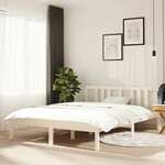 shumee Okvir za posteljo, bel, masivni les, 120x190 cm, dvoposteljna