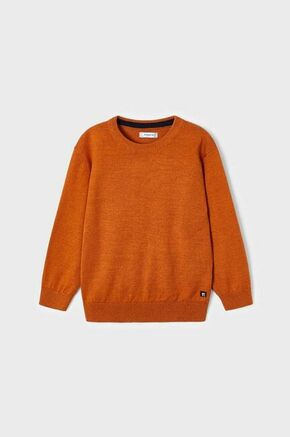 Otroški bombažen pulover Mayoral oranžna barva - oranžna. Otroške Pulover iz kolekcije Mayoral. Model izdelan iz tanke pletenine. Model iz izjemno udobne bombažne tkanine.