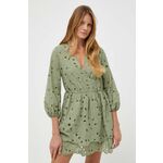 Obleka Ivy Oak zelena barva - zelena. Obleka iz kolekcije Ivy Oak. Model izdelan iz lahke tkanine. Model iz izjemno udobne tkanine z visoko vsebnostjo bombaža.