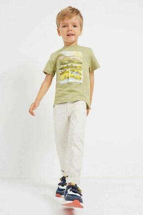 Otroške hlače Mayoral bež barva - bež. Otroški Hlače iz kolekcije Mayoral. Model izdelan iz tkanine.