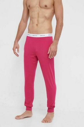 Bombažne hlače United Colors of Benetton roza barva - roza. Hlače za prosti čas iz kolekcije United Colors of Benetton. Model izdelan iz prožnega materiala