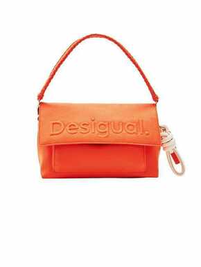 Torbica Desigual oranžna barva - oranžna. Majhna torbica iz kolekcije Desigual. Model na zapenjanje