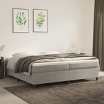 Box spring postelja z vzmetnico svetlo siva 200x200 cm žamet - vidaXL - Siva - 93,24 - 200 x 200 cm - vidaXL