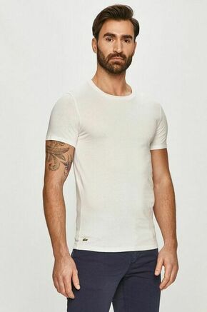Lacoste t-shirt - bela. T-shirt iz kolekcije Lacoste. Model izdelan iz tanke