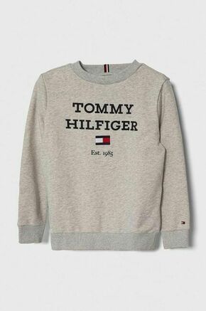 Otroški pulover Tommy Hilfiger siva barva - siva. Otroški pulover iz kolekcije Tommy Hilfiger