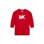Otroška obleka Michael Kors rdeča barva, - rdeča. Otroška Obleka iz kolekcije Michael Kors. Raven model izdelan iz pletenine z nalepko.