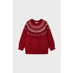 Otroški pulover Mayoral rdeča barva - rdeča. Otroške Pulover iz kolekcije Mayoral. Model izdelan iz vzorčaste pletenine. Model iz tkanine, ki je izjemno prijetna na otip.