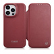 iCARER ce premium leather folio case iphone 14 pro max magnetic flip cover magsafe red (wmi14220716-rd)