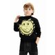Otroški pulover Desigual črna barva - črna. Otroški pulover iz kolekcije Desigual. Model izdelan iz pletenine s potiskom.