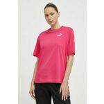 Bombažna kratka majica Puma ženska, roza barva, 675994 - roza. Kratka majica iz kolekcije Puma, izdelana iz tanke, elastične pletenine. Model iz mehke in na otip prijetne tkanine.