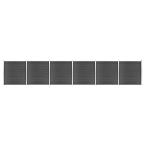 VidaXL Komplet ograjnih panelov WPC 1045x186 cm črn