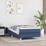 Greatstore Box spring posteljni okvir modra 100x200 cm blago