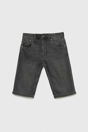 Otroške kratke hlače iz jeansa Pepe Jeans siva barva - siva. Otroški kratke hlače iz kolekcije Pepe Jeans. Model izdelan iz elastičnega denima. Izjemno udoben material.