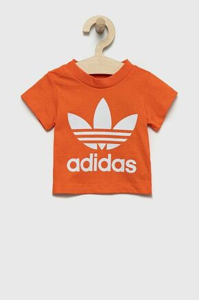 Otroška bombažna kratka majica adidas Originals oranžna barva - oranžna. Otroški kratka majica iz kolekcije adidas Originals. Model izdelan iz tanke