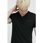 Bombažna kratka majica Superdry moški, črna barva - črna. Kratka majica iz kolekcije Superdry, izdelana iz pletenine, prijetne na otip. Model iz visokokakovostnega in trajnostnega materiala.