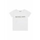 Otroška kratka majica Michael Kors bela barva - bela. Otroški kratka majica iz kolekcije Michael Kors. Model izdelan iz pletenine s potiskom.