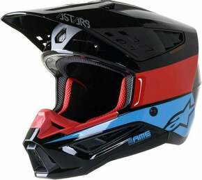 Alpinestars S-M5 Bond Helmet Black/Red/Cyan Glossy M Čelada