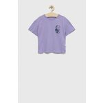 Otroška bombažna kratka majica GAP vijolična barva - vijolična. Otroški Lahkotna kratka majica iz kolekcije GAP. Model izdelan iz vzorčaste pletenine.