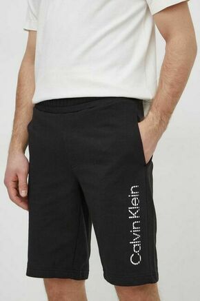 Bombažne kratke hlače Calvin Klein črna barva - črna. Kratke hlače iz kolekcije Calvin Klein. Model izdelan iz prožnega materiala